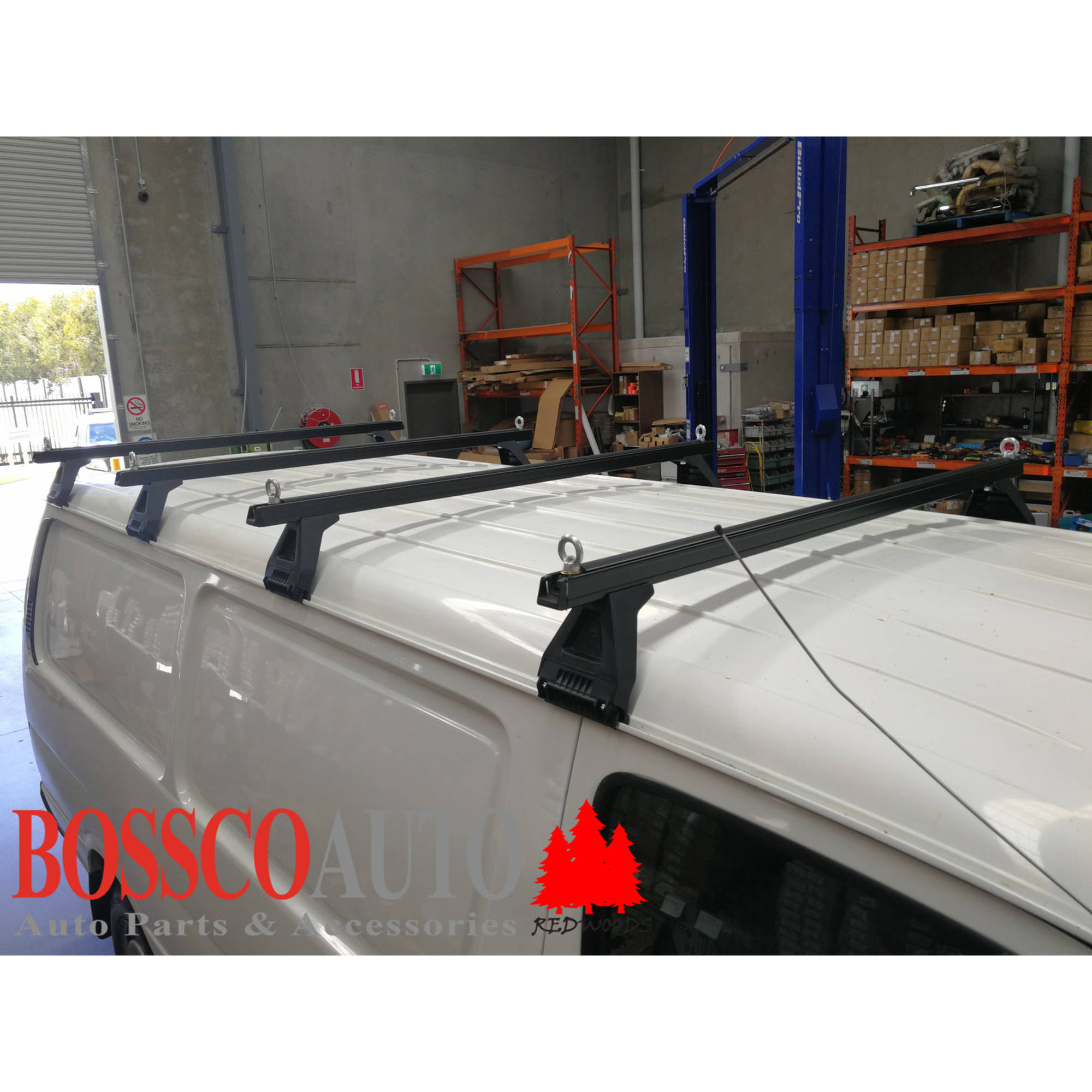 Heavy Duty Black ROOF RACKS suitable for Ford Transit VM 2000 - 2013 (set of 4)