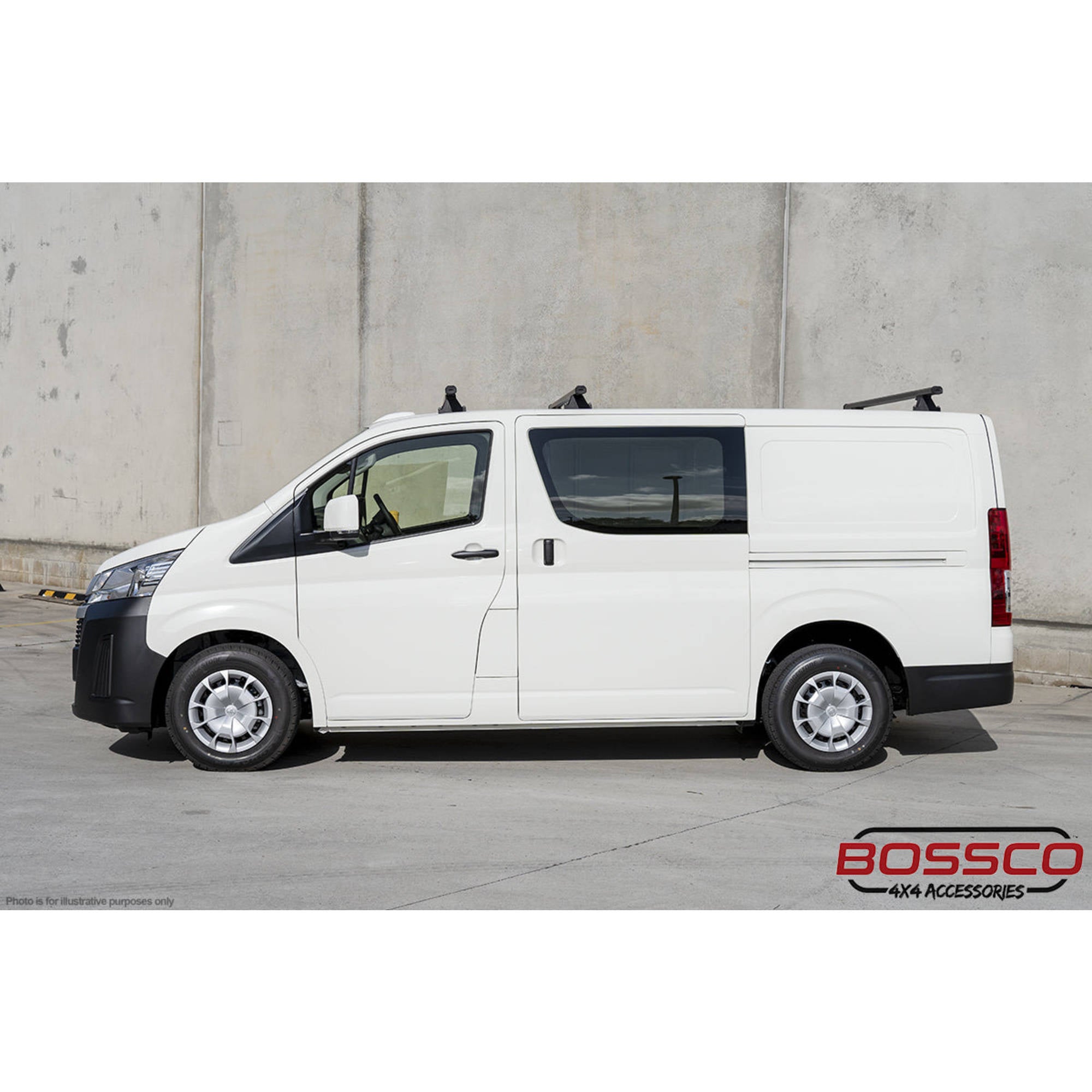 Set of 2 Black Heavy Duty Roof Racks Suitable for Toyota Hiace 2019-2025