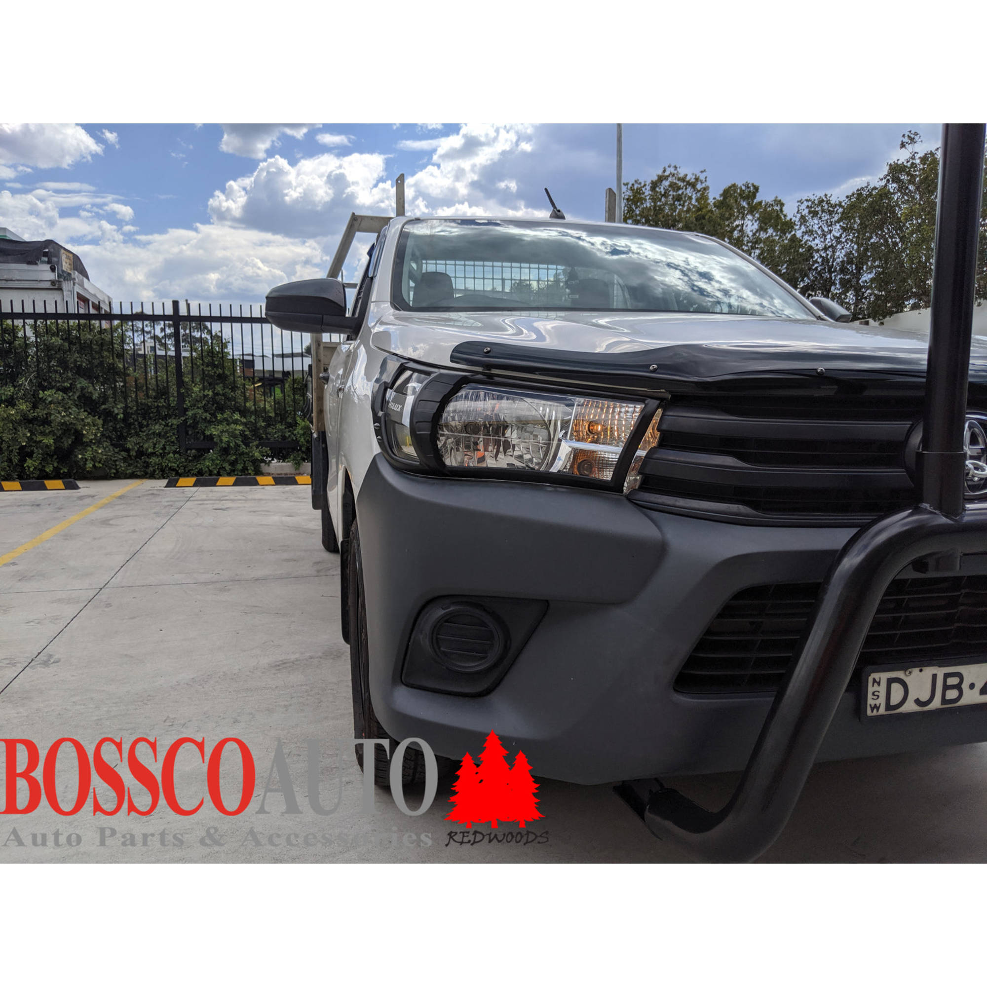 Front Black Headlight Head Light Trim Covers Suitable For Toyota Hilux N80 SR & Workmate only 2015-2020