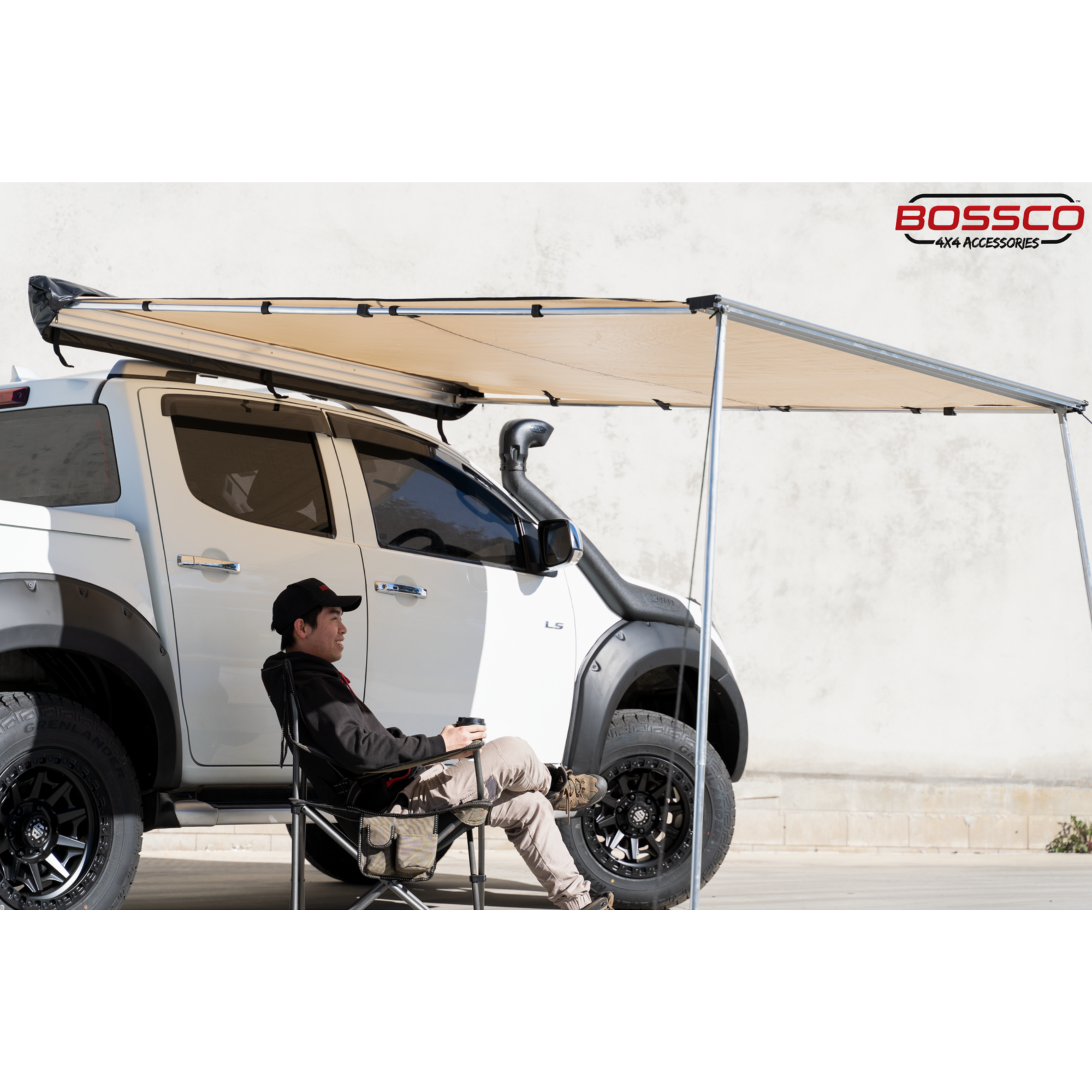 Bossco 2m x 2.5m Side Awning w/ Mounting Brackets