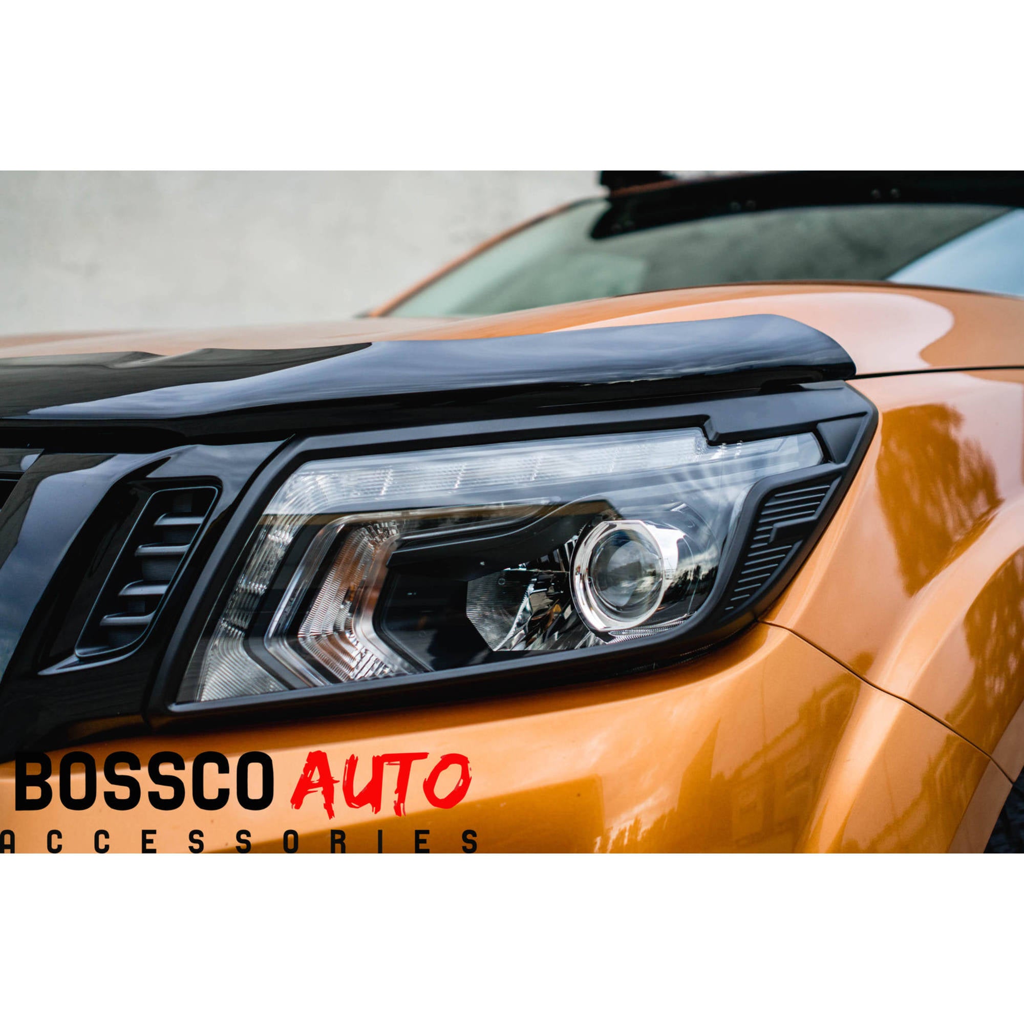 Front Black Headlight Head Light Trim Covers Suitable For Nissan Navara NP300 SL 2021 Facelift