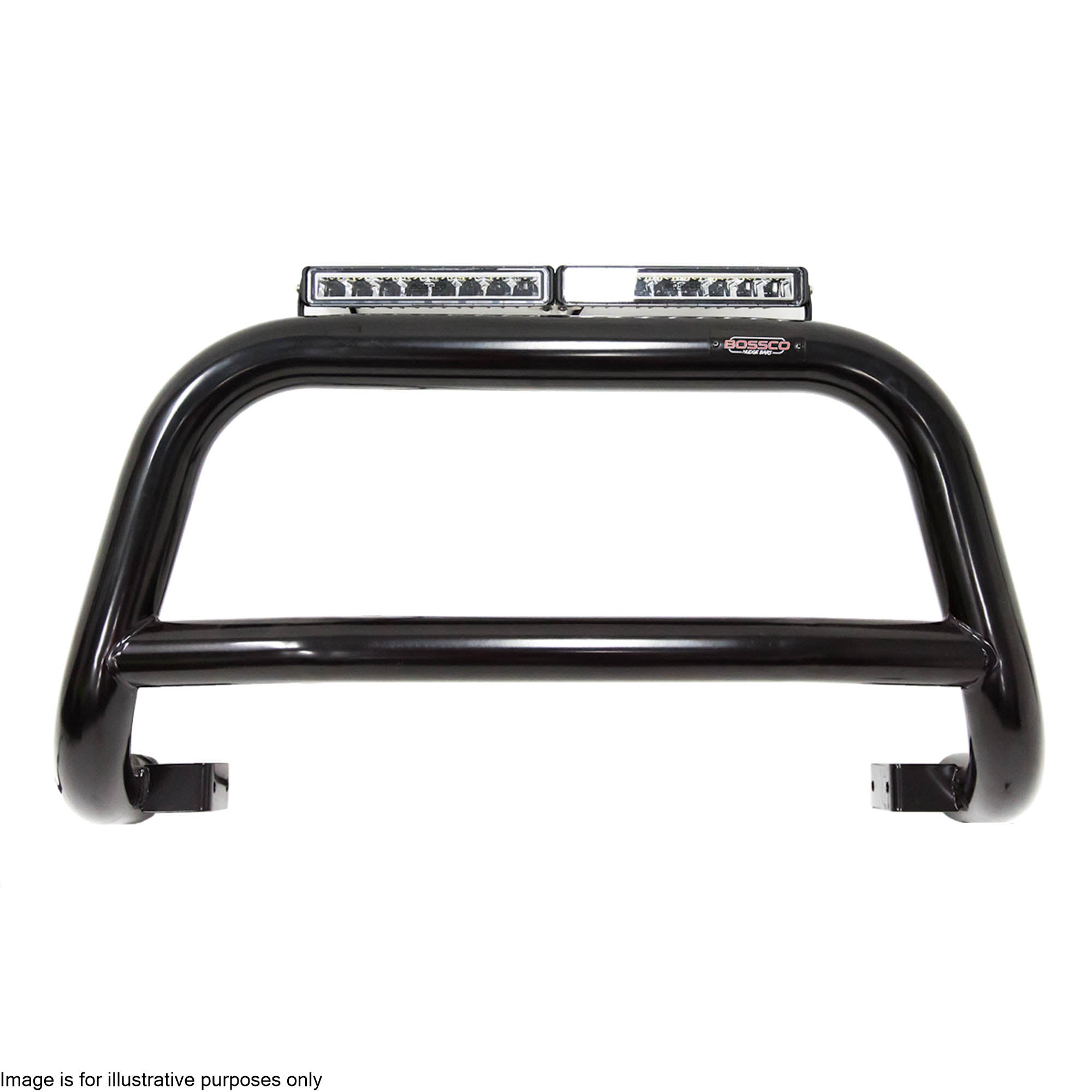 BLACK Nudge Bar Suitable for Toyota Fortuner 2015-2024 w/ 20" Modular Single Row LED Light Bar