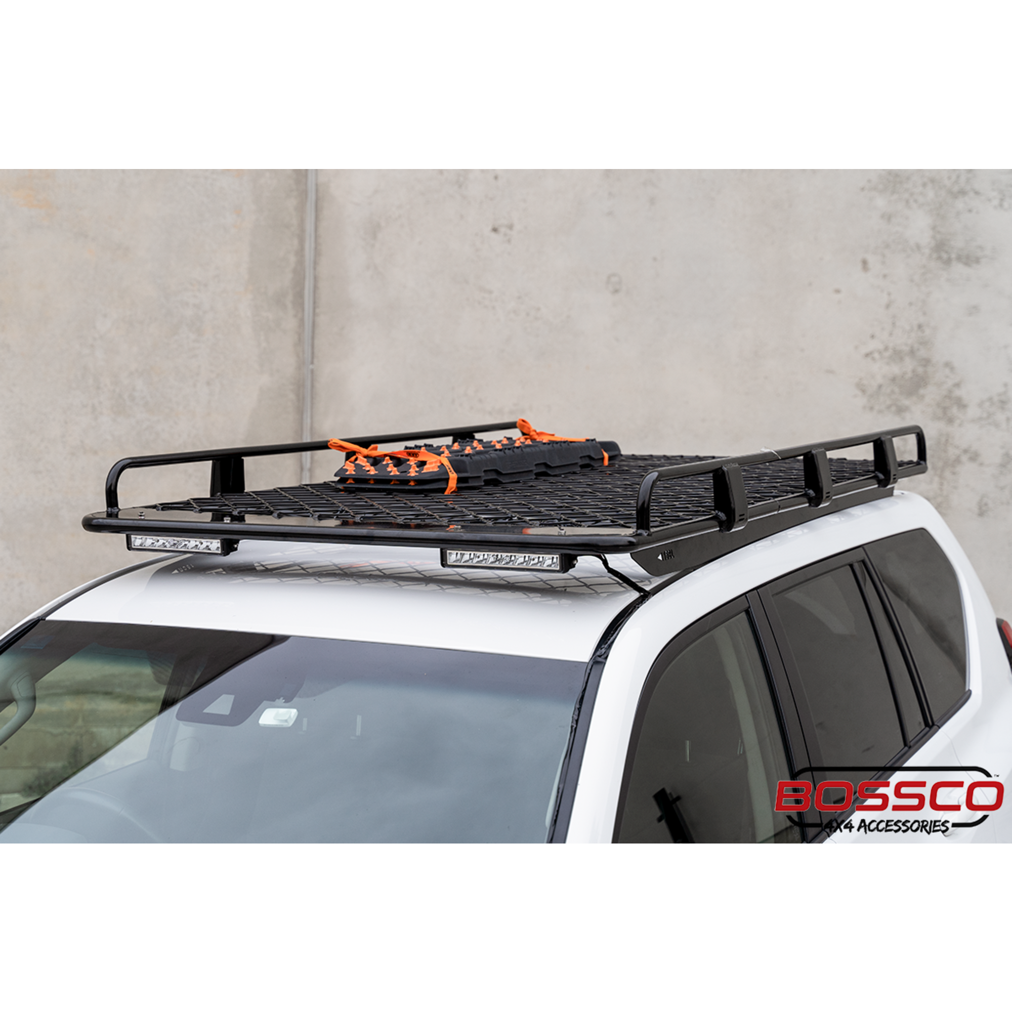 Black Aluminum Tradesman Roof Basket Tray Rack - Side Fenders