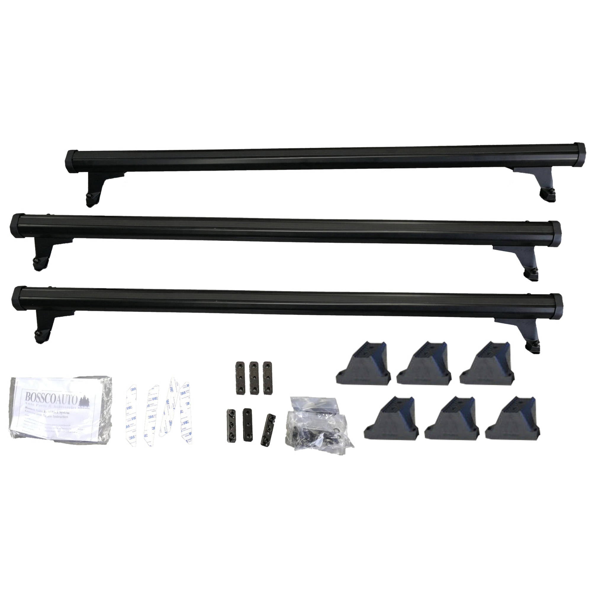 Set of 3 Black Heavy Duty Roof Racks Suitable For Mitsubishi Express X82 2020-2022