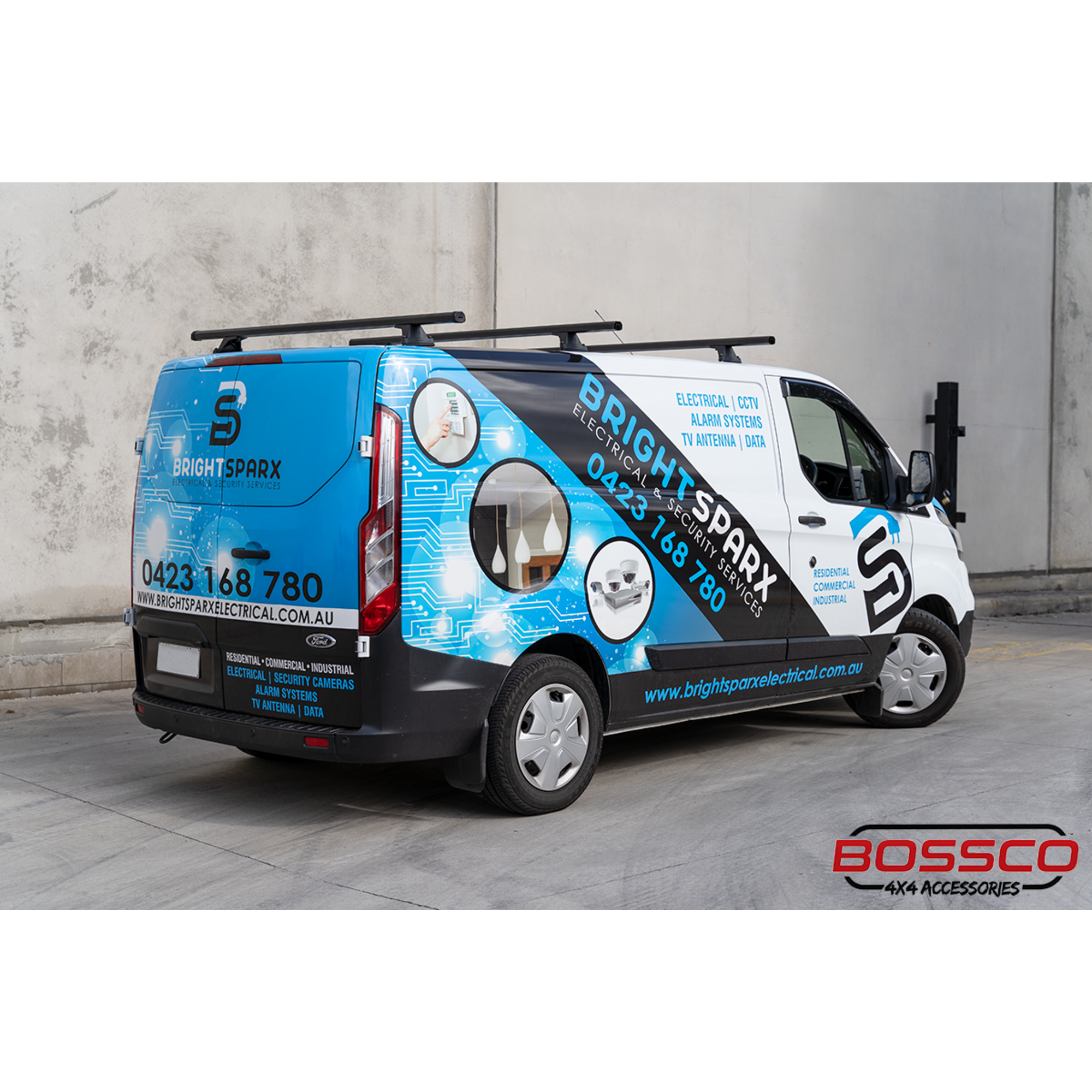 Set of 3 Heavy Duty Roof Racks suitable for Ford Transit VO 2014-2023 Low Roof Models