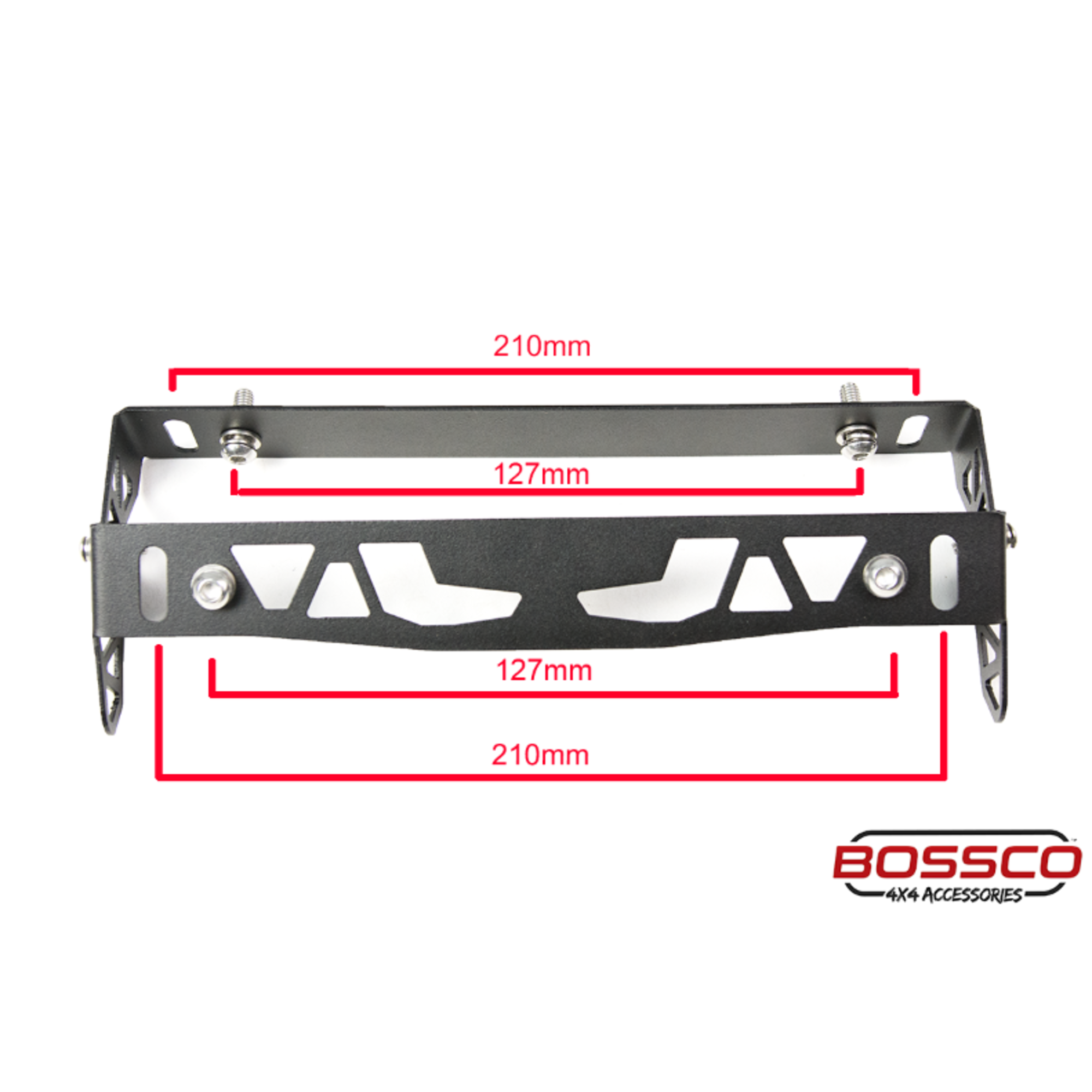 Black Bullbar Licence Plate Flip Up Bracket Mount Holder For Winch