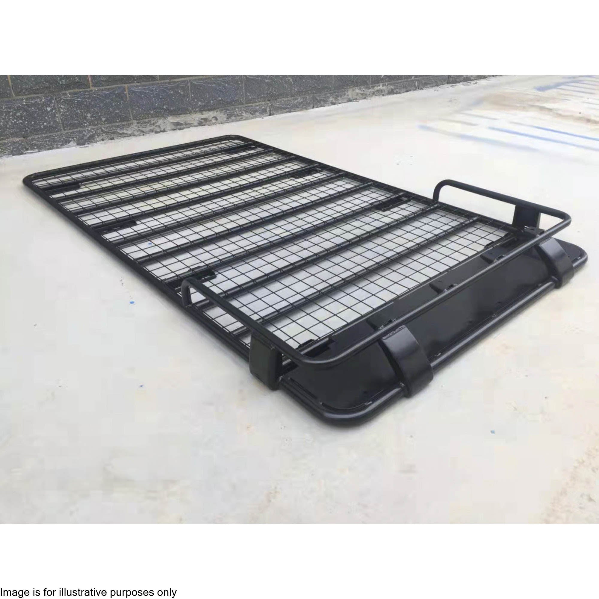 Black Aluminum Mesh Roof Platform Baskets/Trays Suitable For Gutter Mount Vehicles