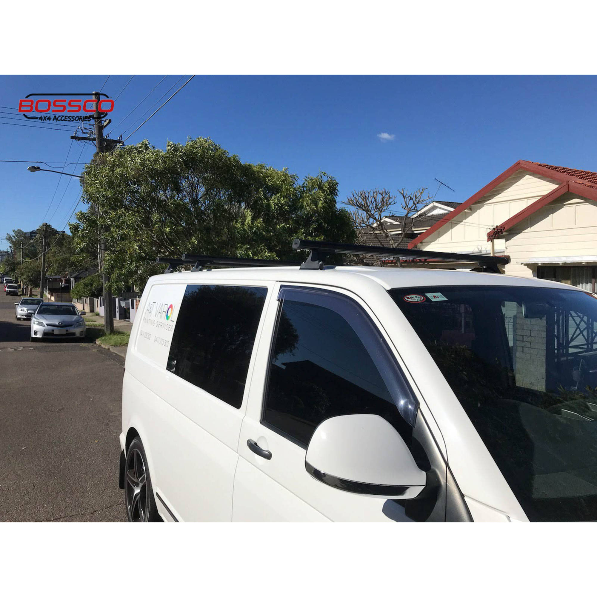 Silver Heavy Duty Roof Racks suitable for Volkswagen Transporter T5 T6 2004-20 (3 Bars)