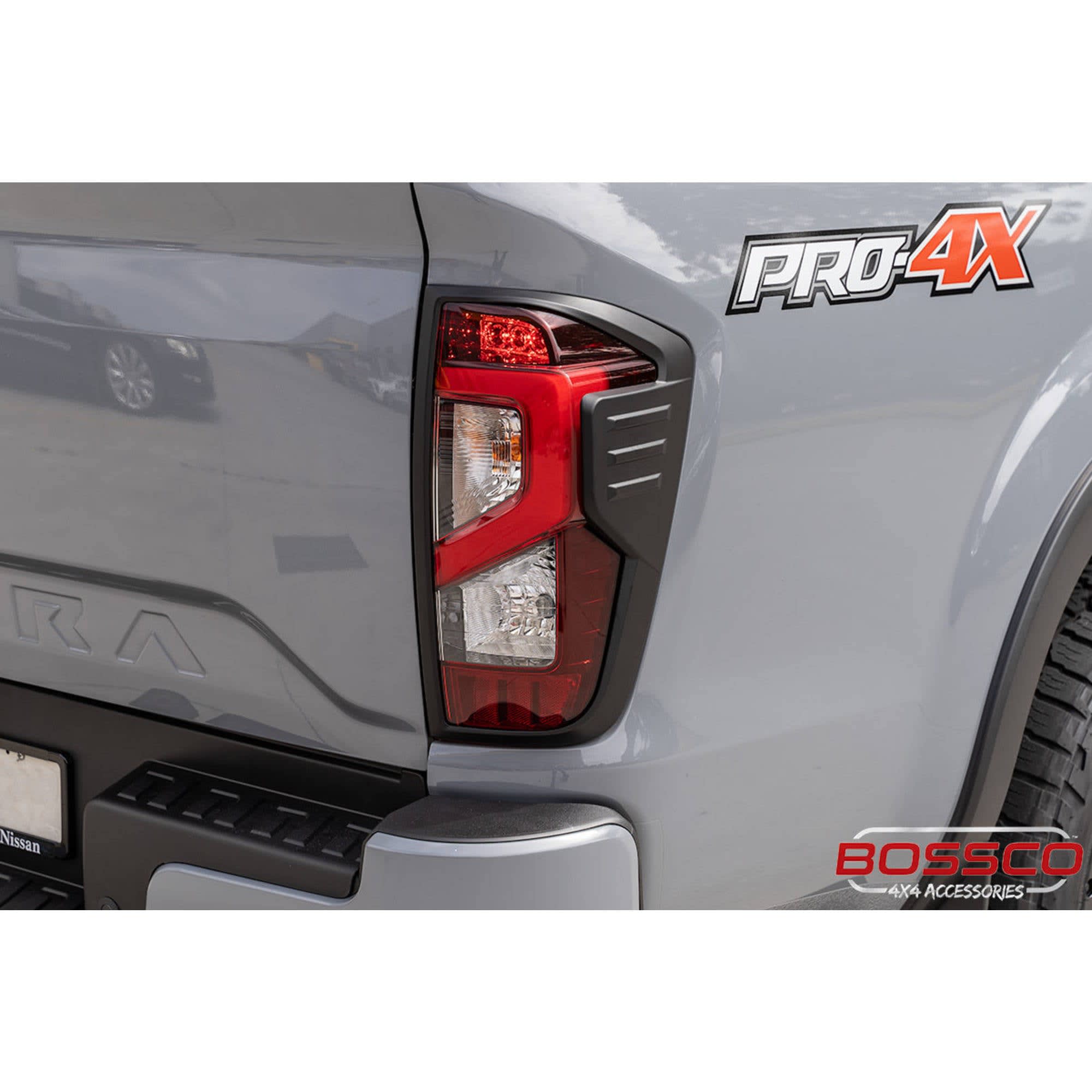 Black Front Headlight & Rear Tail Light Trim Covers Package Suitable For Nissan Navara NP300 Facelift 2021-2025