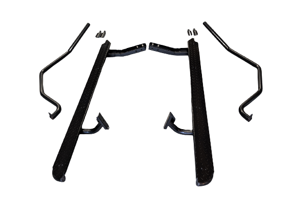 Heavy Duty Black Side Steps With Brush Bars Suitable For Toyota Hilux 2015-2024