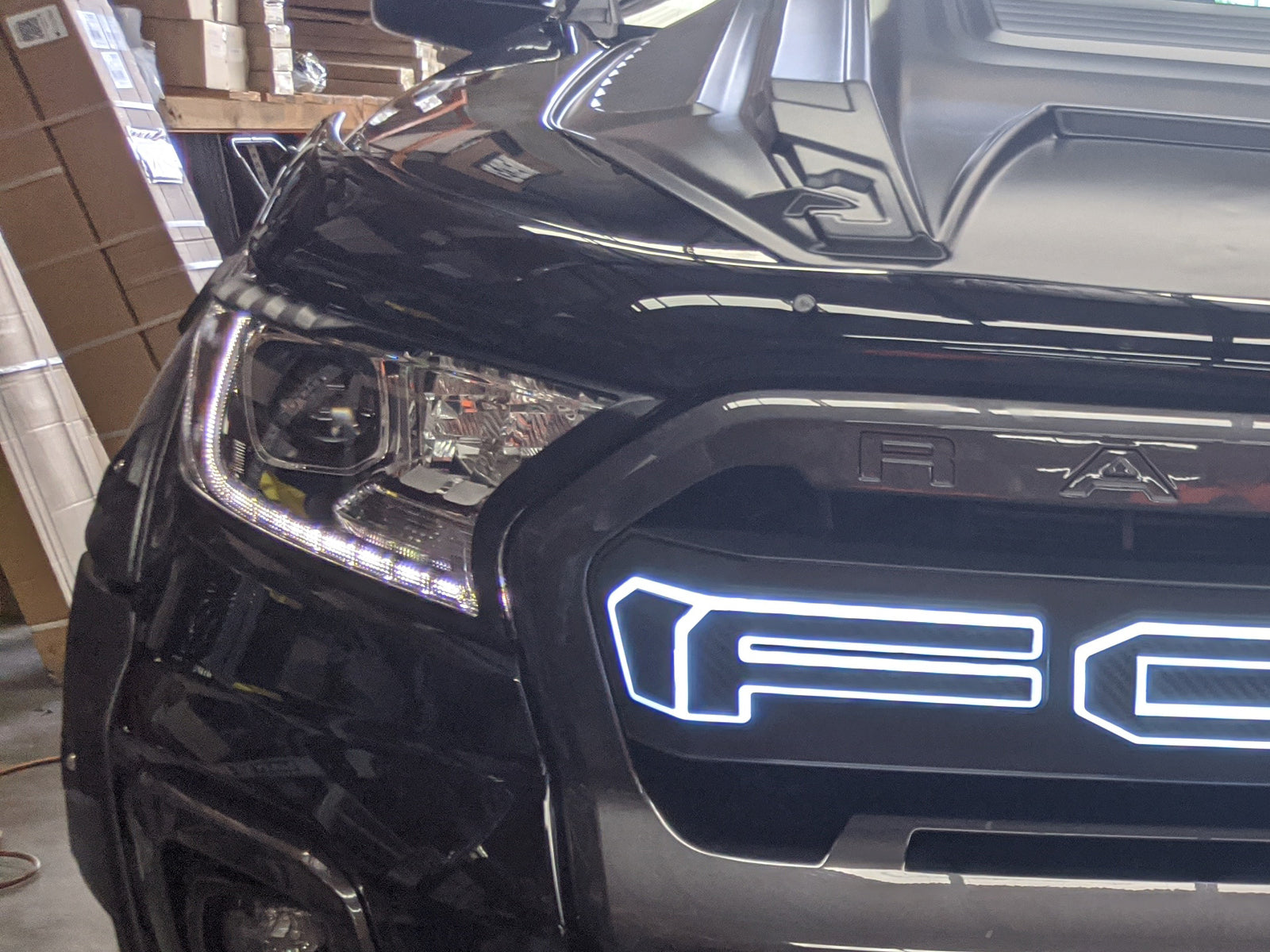 Front Black Headlight Head Light Trim Covers Suitable For Ford Ranger PX MK2 2015-2018