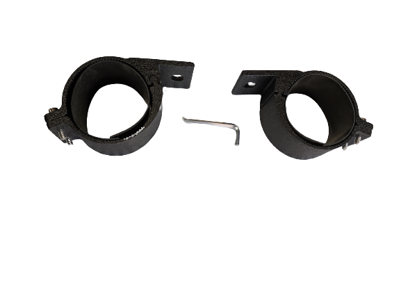 Pair of Black Light Bracket Clamp Mount for 3" Inch Diameter Round Bar