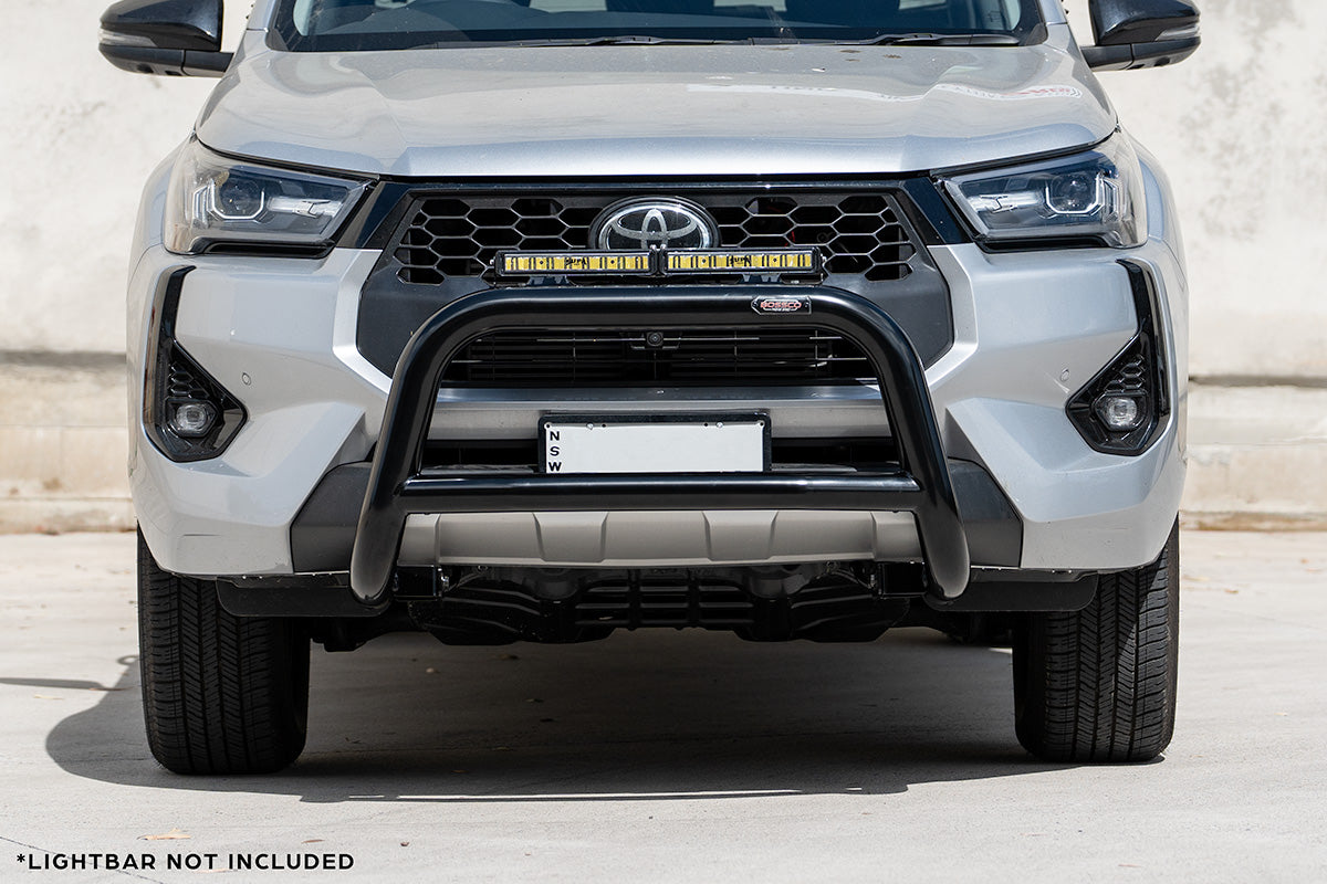 Black Low Nudge bar suitable for Toyota Hilux SR5 48V Hybrid 2020 - 2024