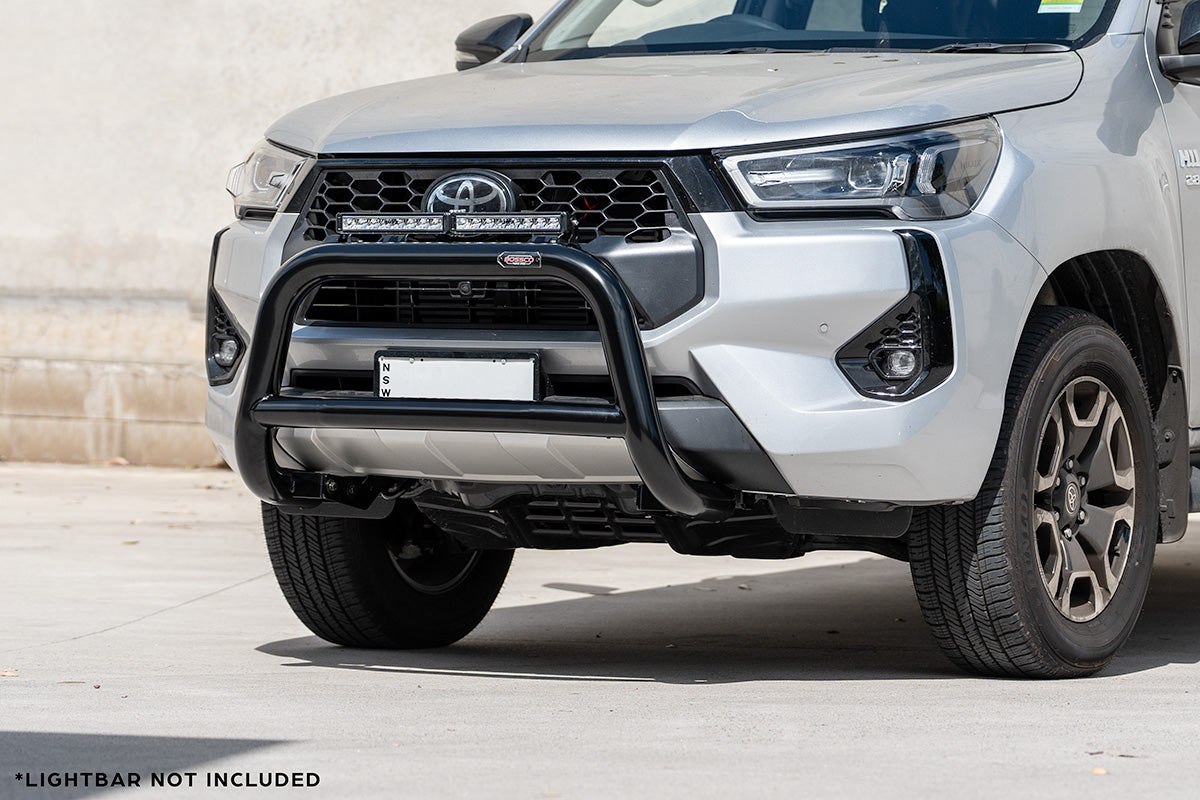 Black Low Nudge bar suitable for Toyota Hilux SR5 48V Hybrid 2020 - 2024