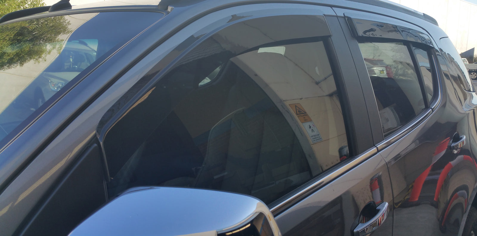 Slim Line Black Tinted Weather Shields suitable for Holden Colorado 7 (2012-2017)