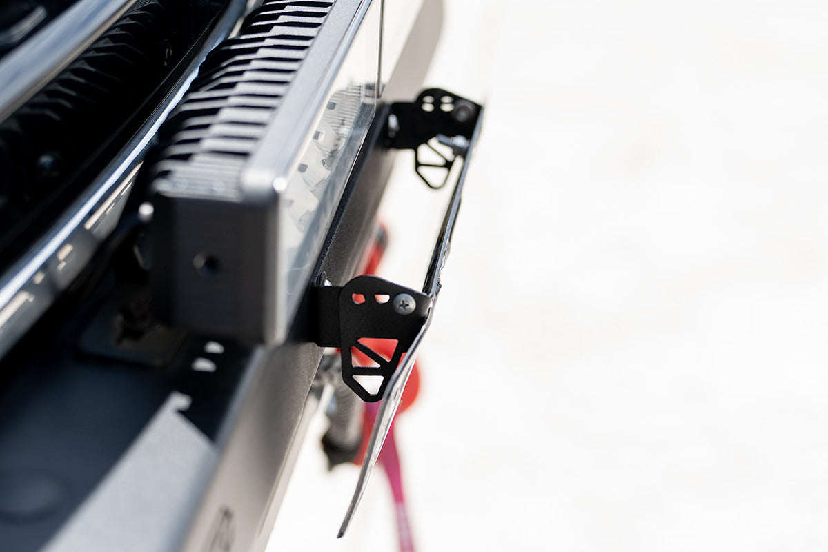 Black Bullbar Licence Plate Flip Up Bracket Mount Holder For Winch