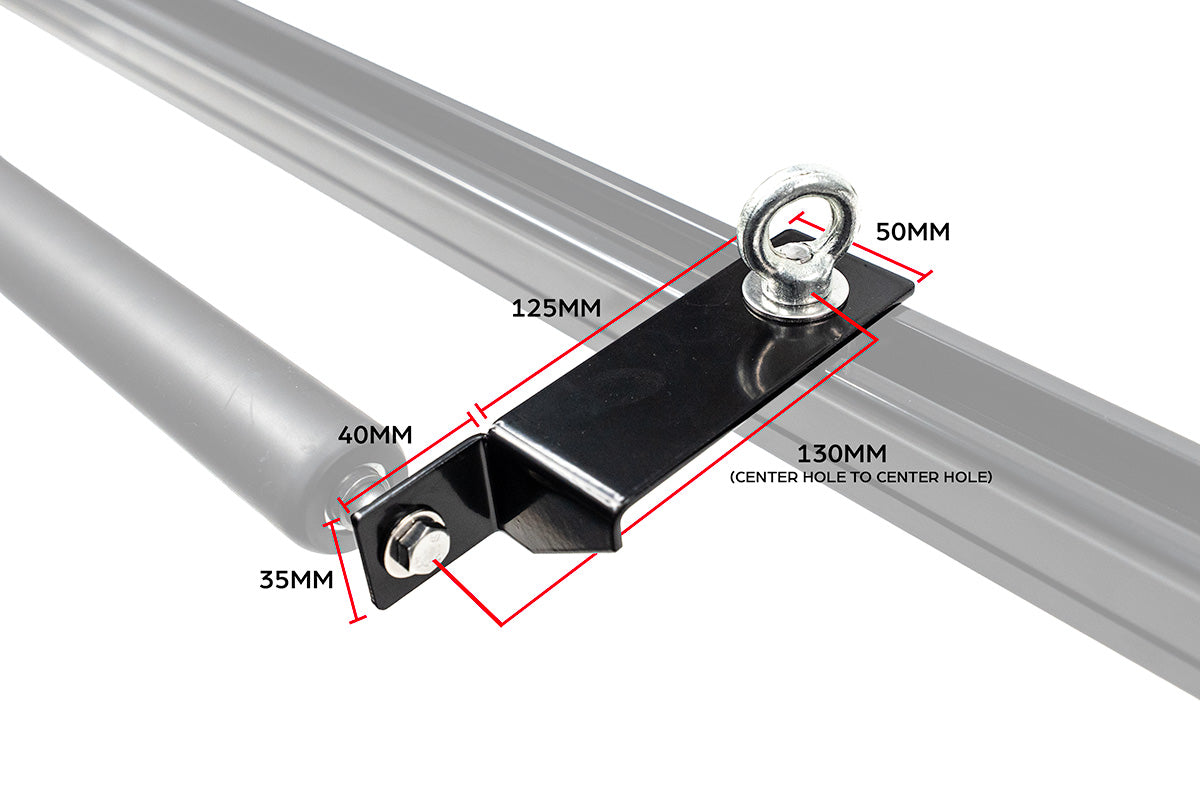 Heavy Duty Roof Rack Black Ladder Roller Bar - 1260mm