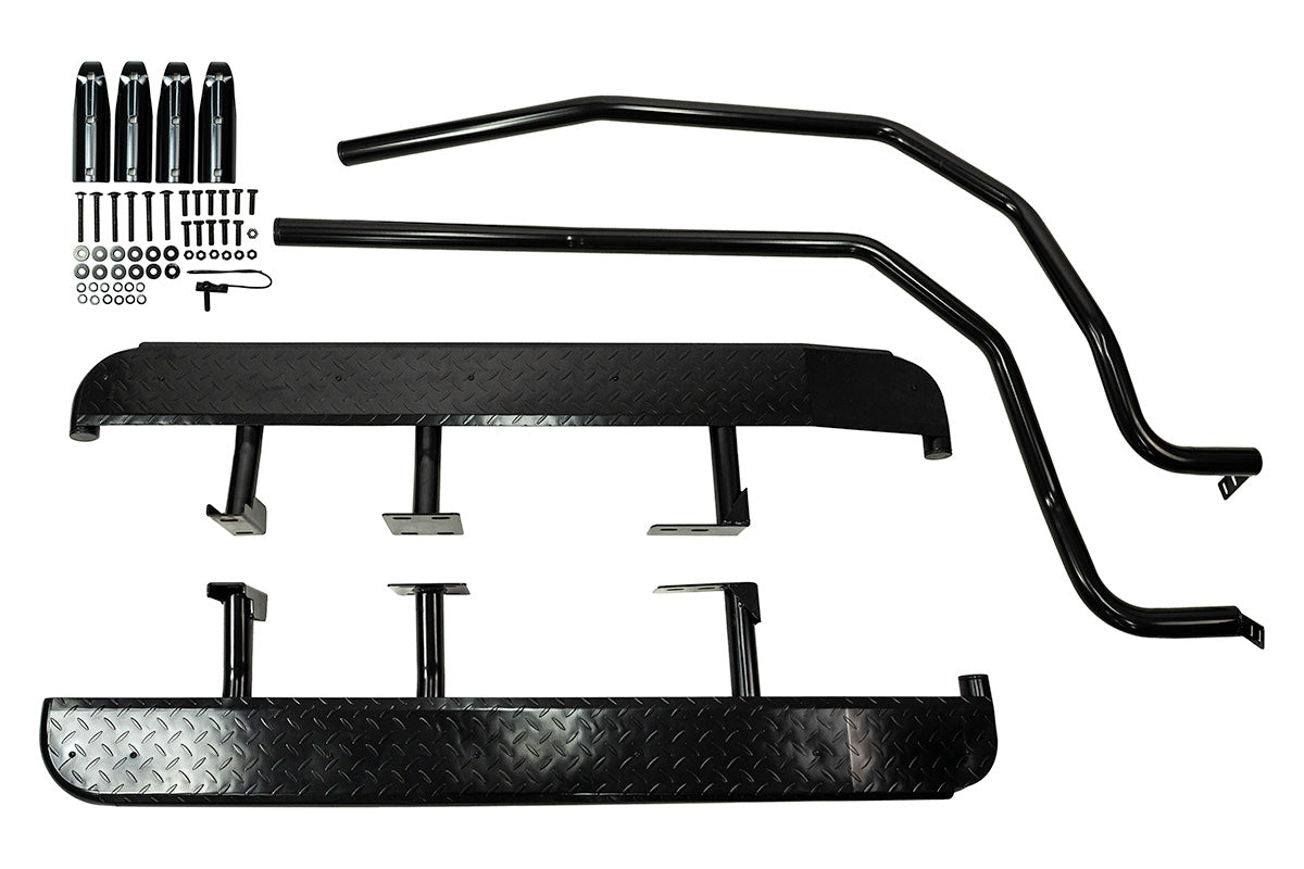 Heavy Duty Black Side Steps With Brush Bars Suitable For Toyota Landcruiser Prado 150 Series 2009-2023