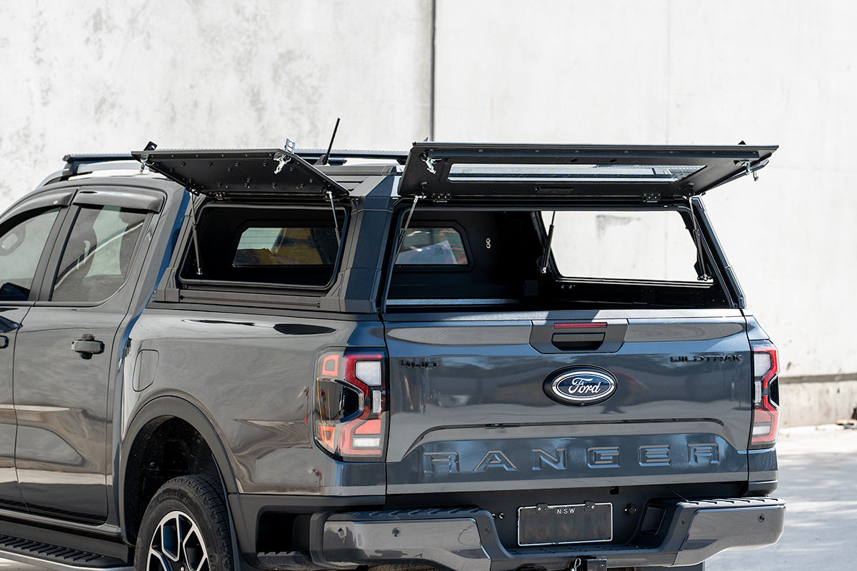 BCX-RX Sealed Black Aluminium Tub Canopy for NEXT GEN Ford Ranger 2022-2025