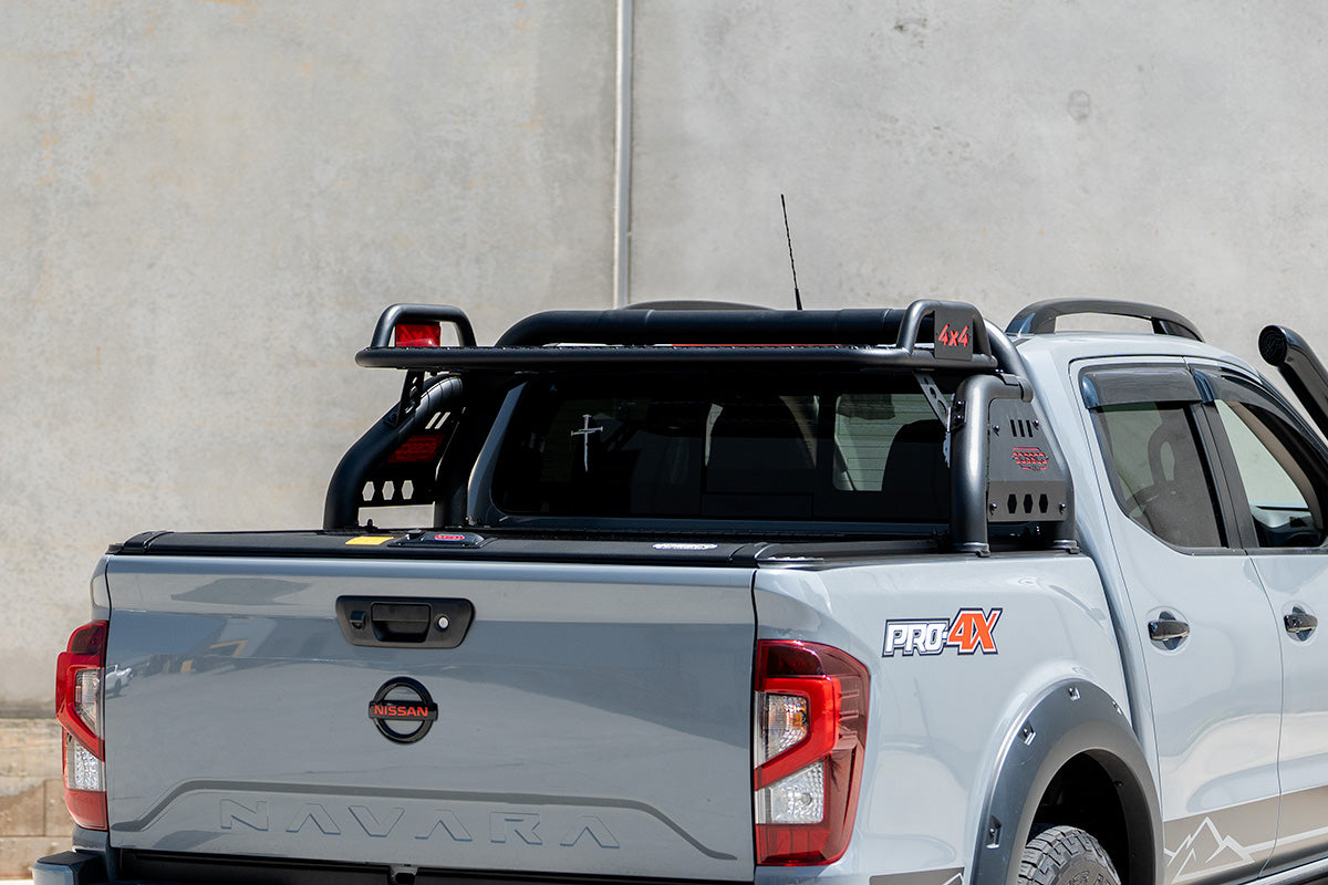 Loaded Sports Bar with Roof Basket - Compatible for Bossco Roller Shutters