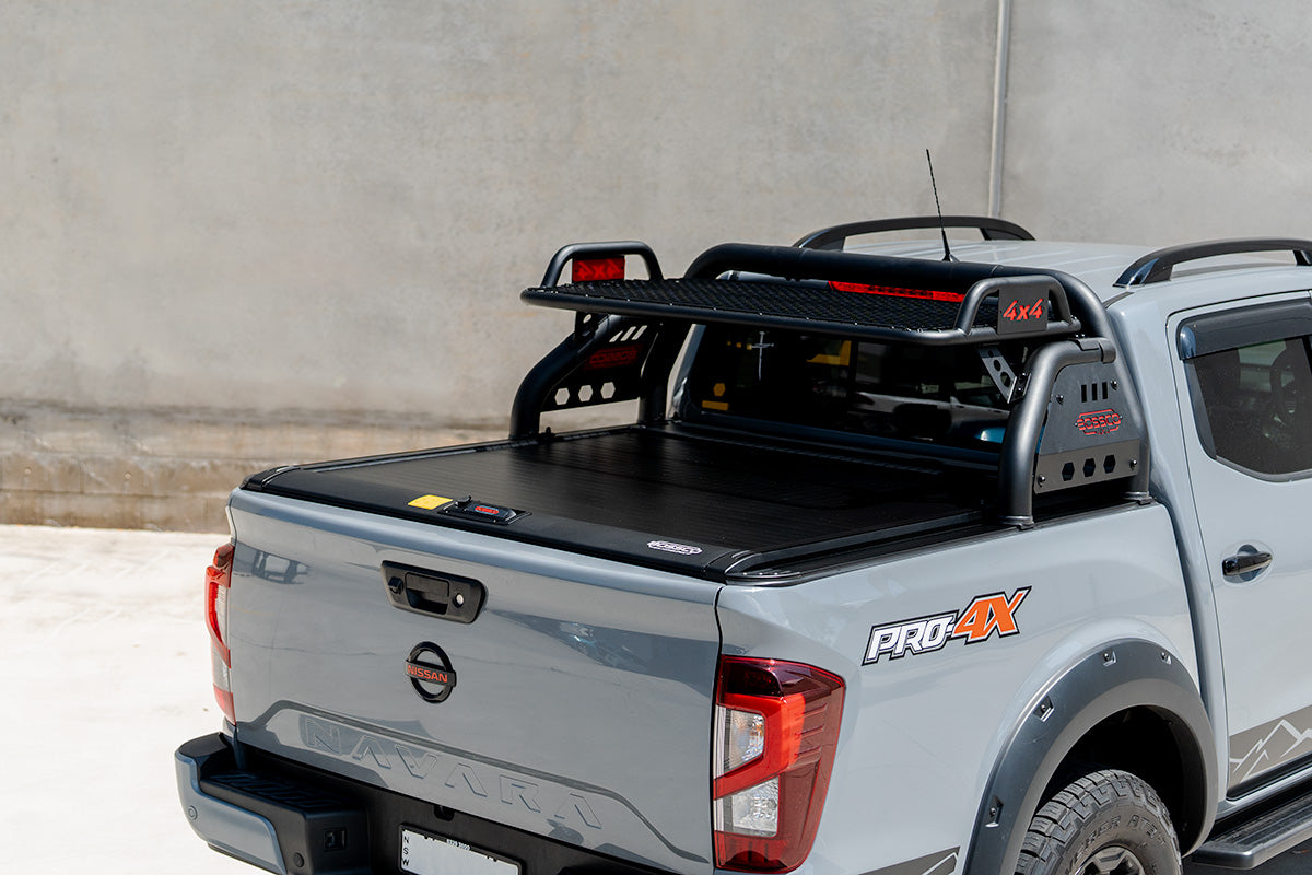 Loaded Sports Bar with Roof Basket - Compatible for Bossco Roller Shutters