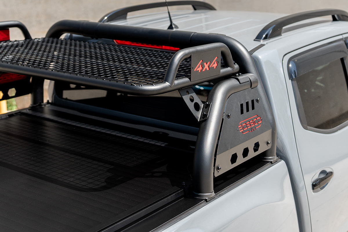 Loaded Sports Bar with Roof Basket - Compatible for Bossco Roller Shutters