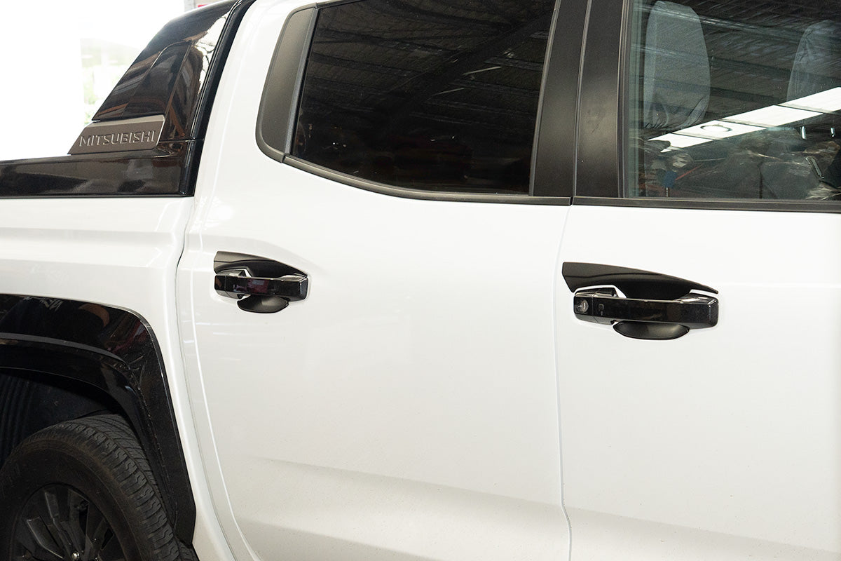 Black Door Handle Bowl Covers Protectors Suitable For Mitsubishi Triton MV 2024+