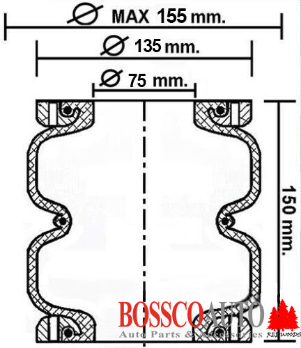 BOSS Air Bag Suspension Load Assist Kit Suitable For Ford Falcon Leaf Sprung XR6 XR8 (Not 1 Tonner) 