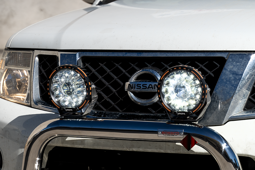 7" LED Driving Lights with LED LASER | 1 Lux @ 1076m | 13520 Lumens | IP68 Rated - PAIR W/ Wiring Harness