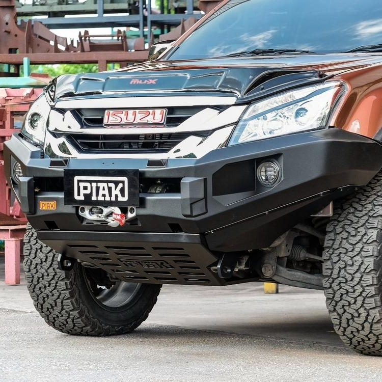 Elite No Loop Bar (Black Recovery Points & Bash Plate) for Isuzu MU-X (11/2013 to 10/2016)