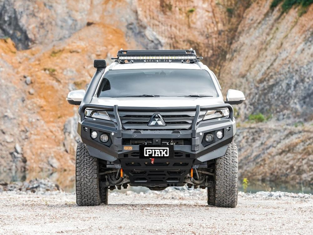 Elite Loop Bar (Orange Recovery Points & Black Bash Plate) for Mitsubishi Pajero Sport QE & QF (8/2020 to 2/2024)