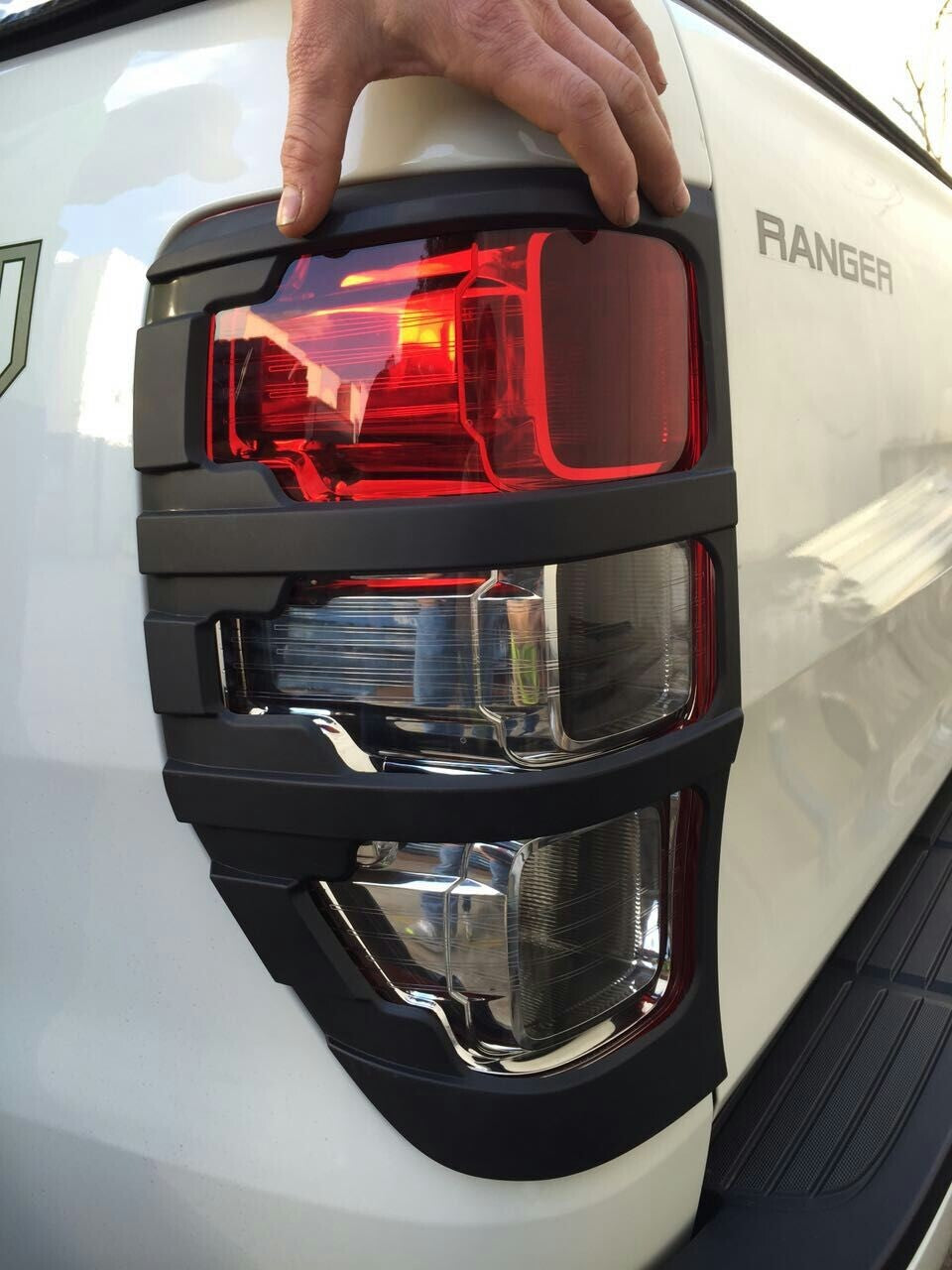 Black Rear Tail Light Trim Covers Suitable For Ford Ranger PX PX2 PX3 2012-2022