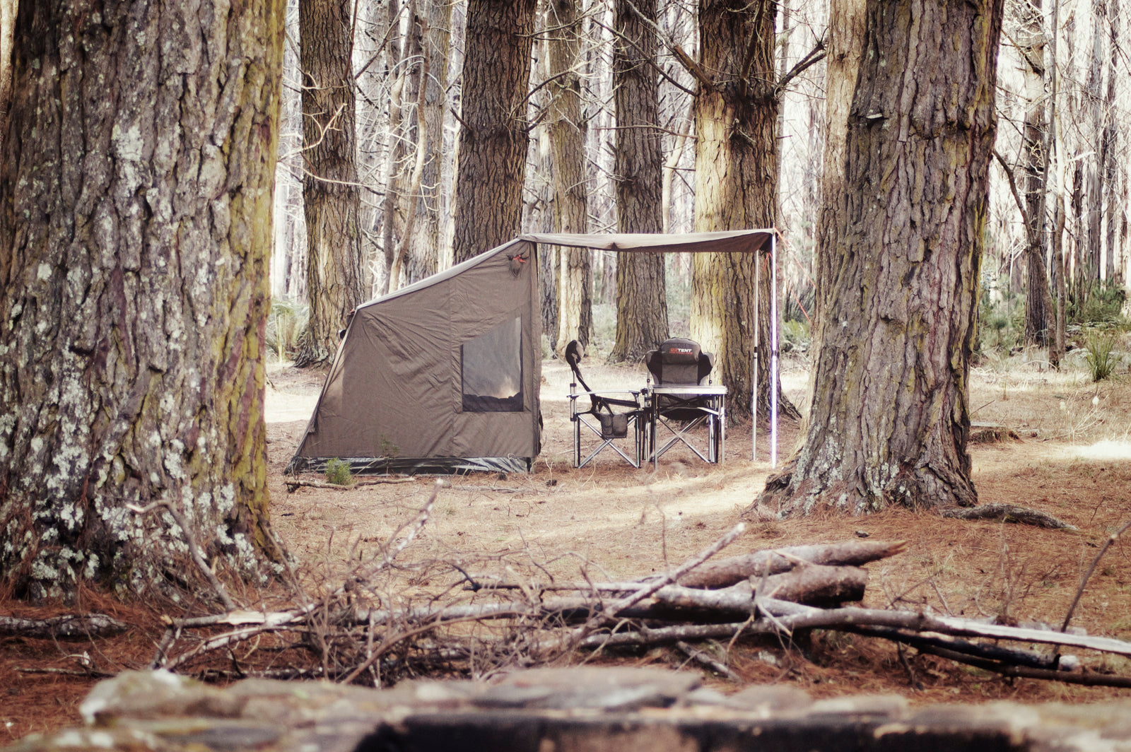 Oztent RV-3 30 Second 8 Ounce Ripstop Polycotton Canvas Tent for 3-4 People