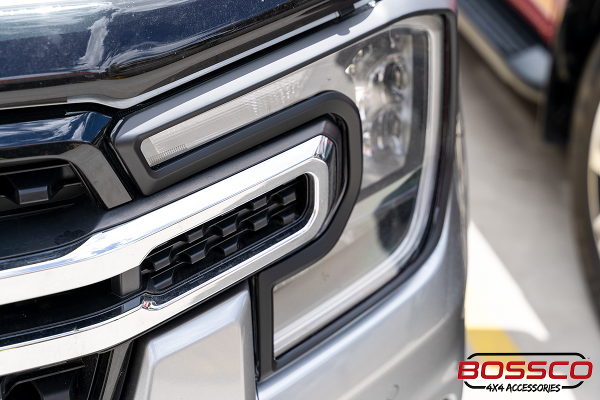 Front Black Headlight Head Light Trim Covers Suitable For NEXT GEN Ford Ranger XLT Sport Wildtrak Raptor 2022+